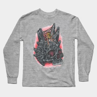 Black Crystal Skull Long Sleeve T-Shirt